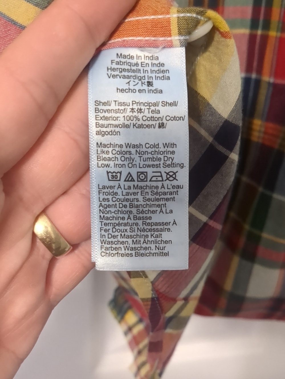 J.crew Madras Patchwork Button Down, Large Classic Fit - Picture 4 of 4